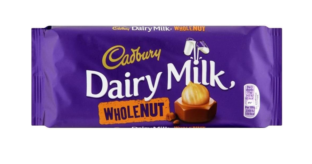 Picture of CADBURY WHOLENUT CHOCOLATE 120GM
