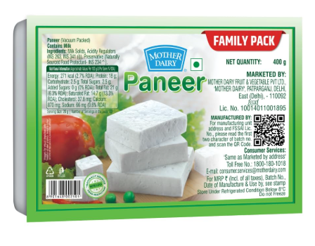 Picture of MD RAW CUBE PANEER 400GM