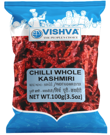 Picture of VISHVA KASHMIRI CHILLI WHOLE 100GM