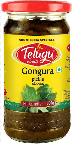 Picture of TELUGU GONGURA PKLE W/O GARLIC 300GM